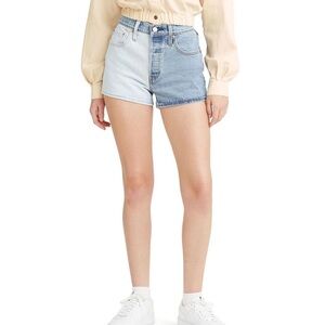 Levi’s Two-tone Color-block High Waisted Shorts